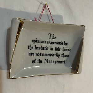 Vintage Porcelain White and Gold Decorative Scroll Wall Hang - Fun/Humor